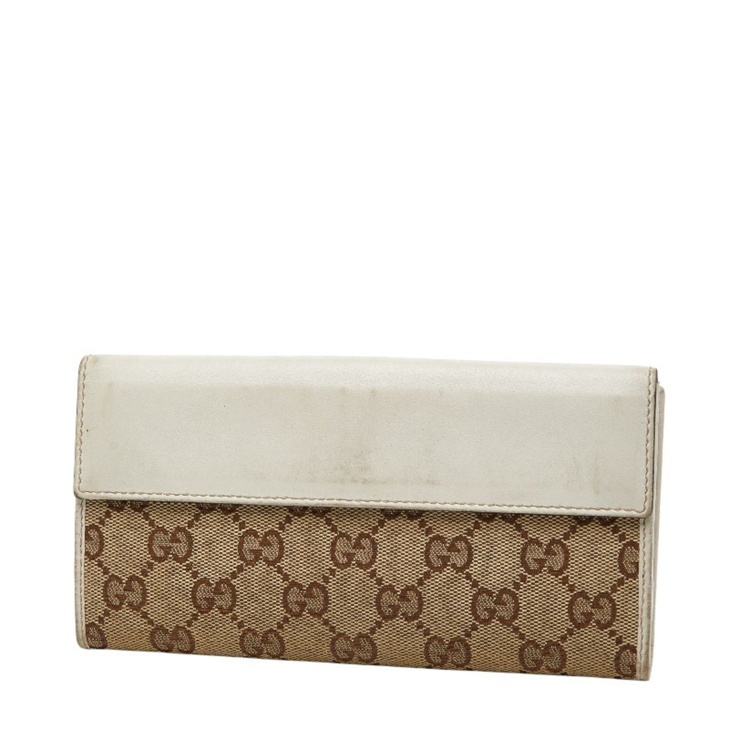 Gucci Beige White Canvas Leather Coin Purse/Coin Case ( )