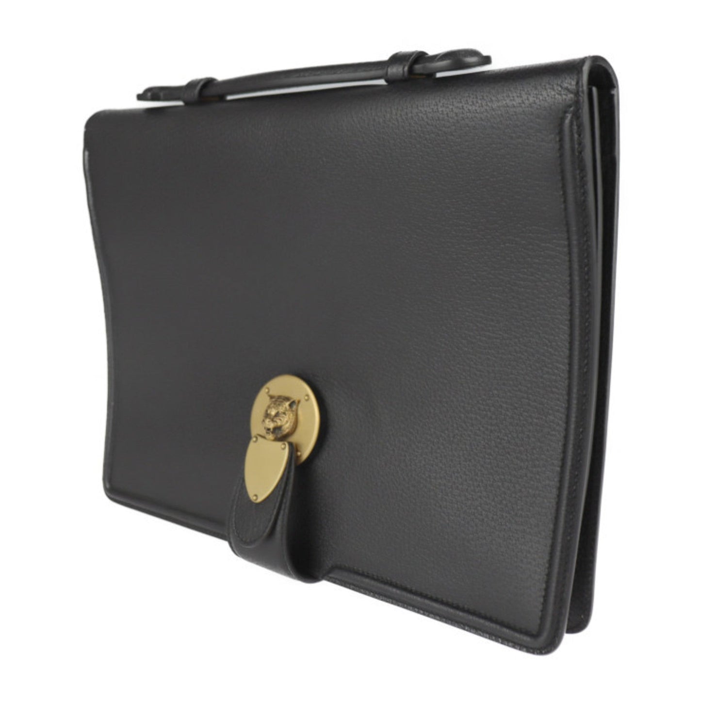 Gucci Black Leather Clutch Bag Handbag Tote Bag ( )