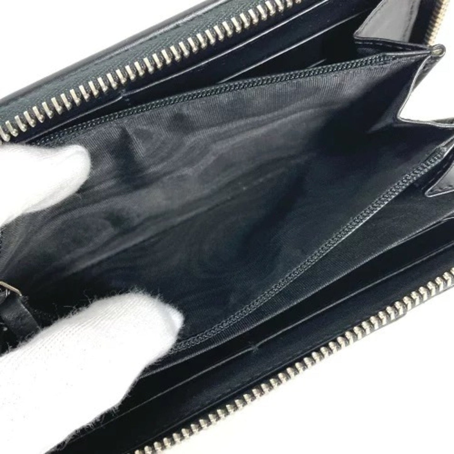 Gucci Beige Black Pvc Leather Long Wallet (Bi-Fold) ( )