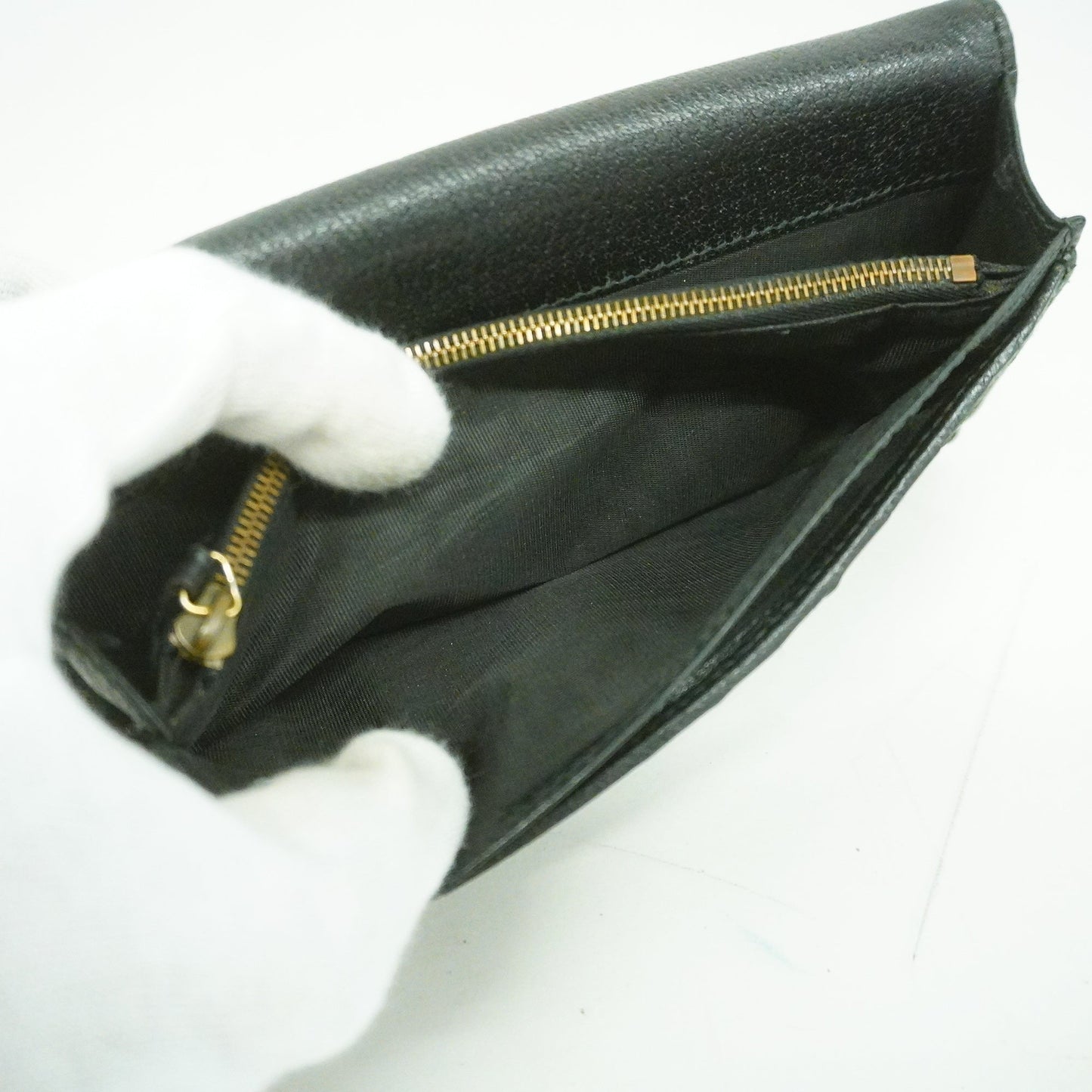 GUCCI Auth  GG Marmont 428740 Women's Leather Long Wallet [bi-fold] Black