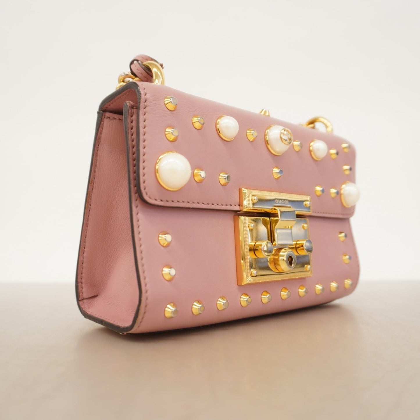 Gucci Pink Leather Shoulder Bag ( )