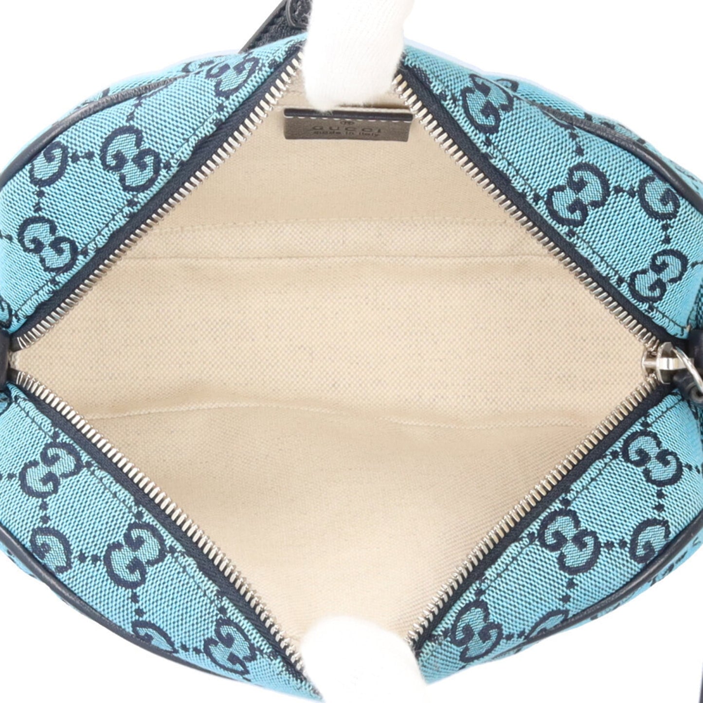 Gucci Gg Marmont Blue Navy Canvas Leather Shoulder Bag ( )