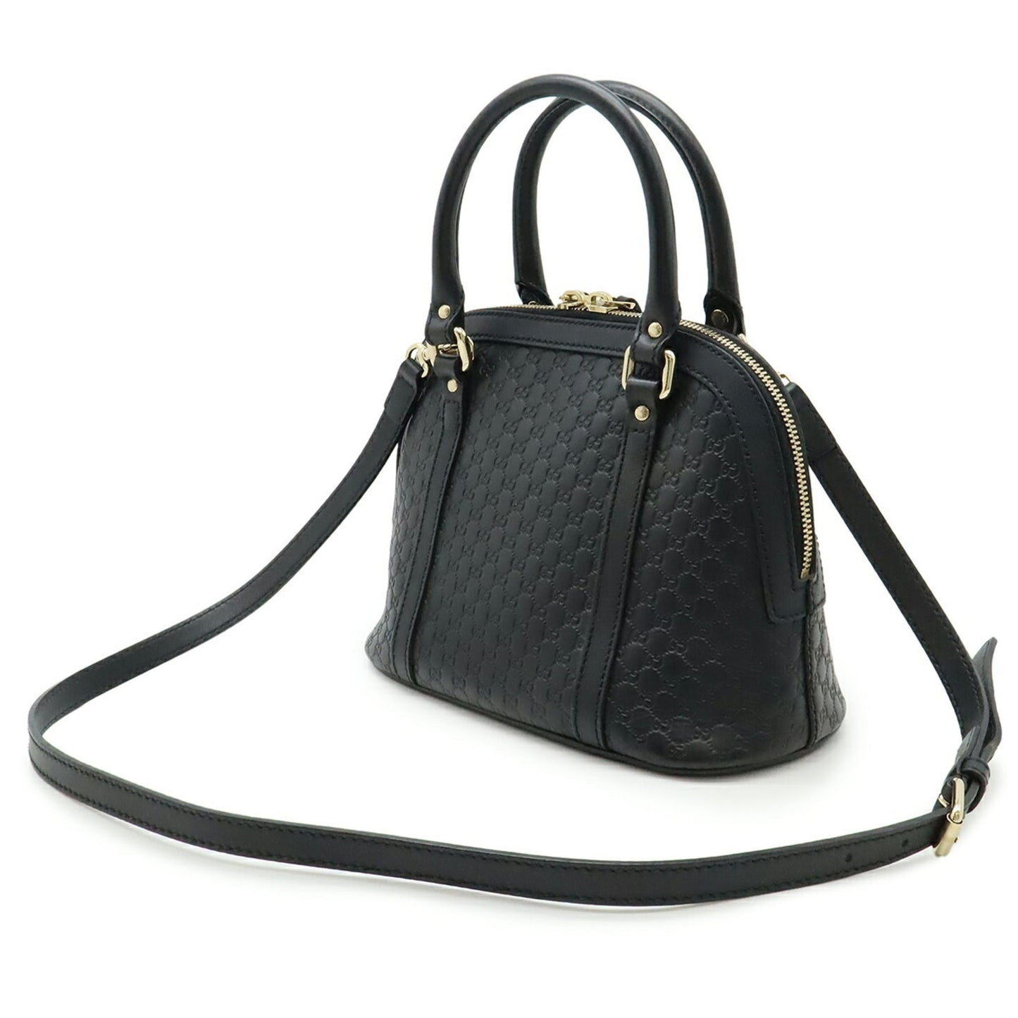 Gucci Black Leather Handbag Shoulder Bag ( )