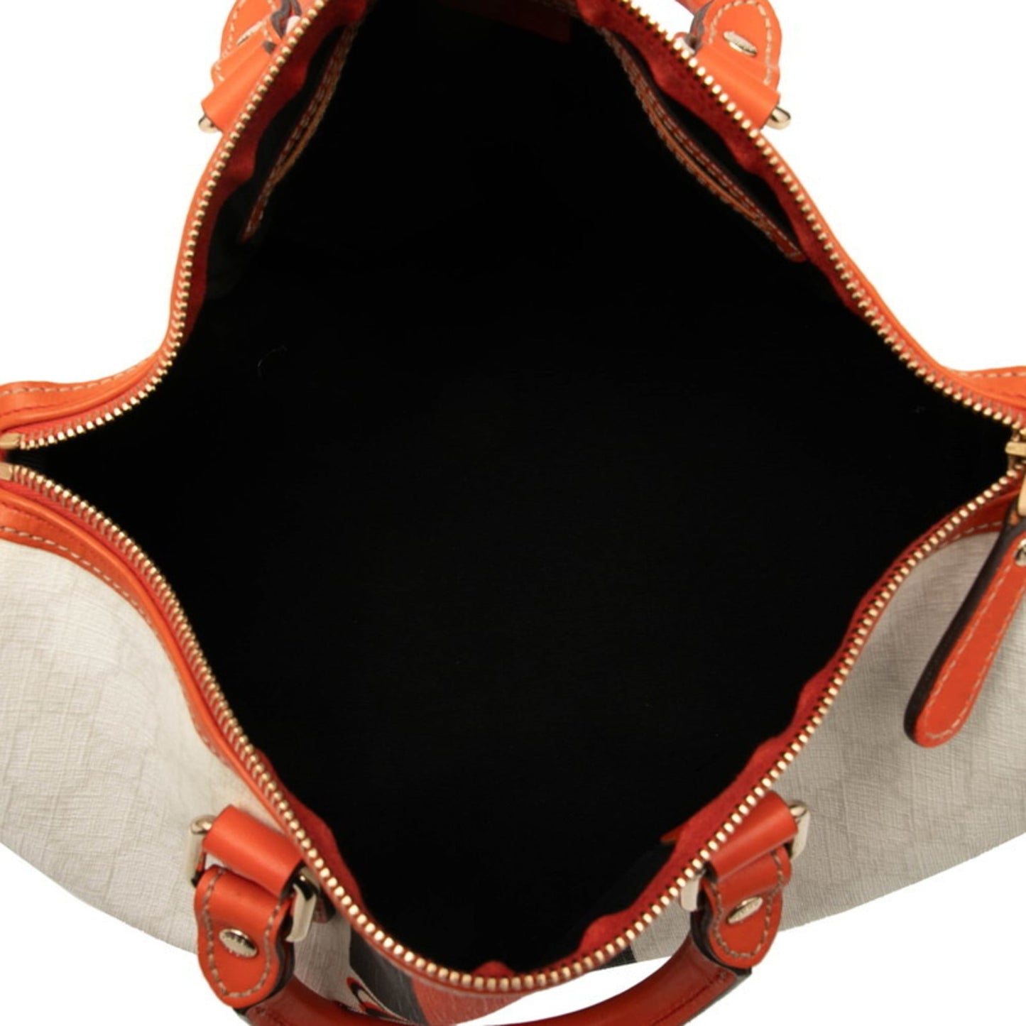 Gucci Black Orange White Pvc Leather Handbag ( )
