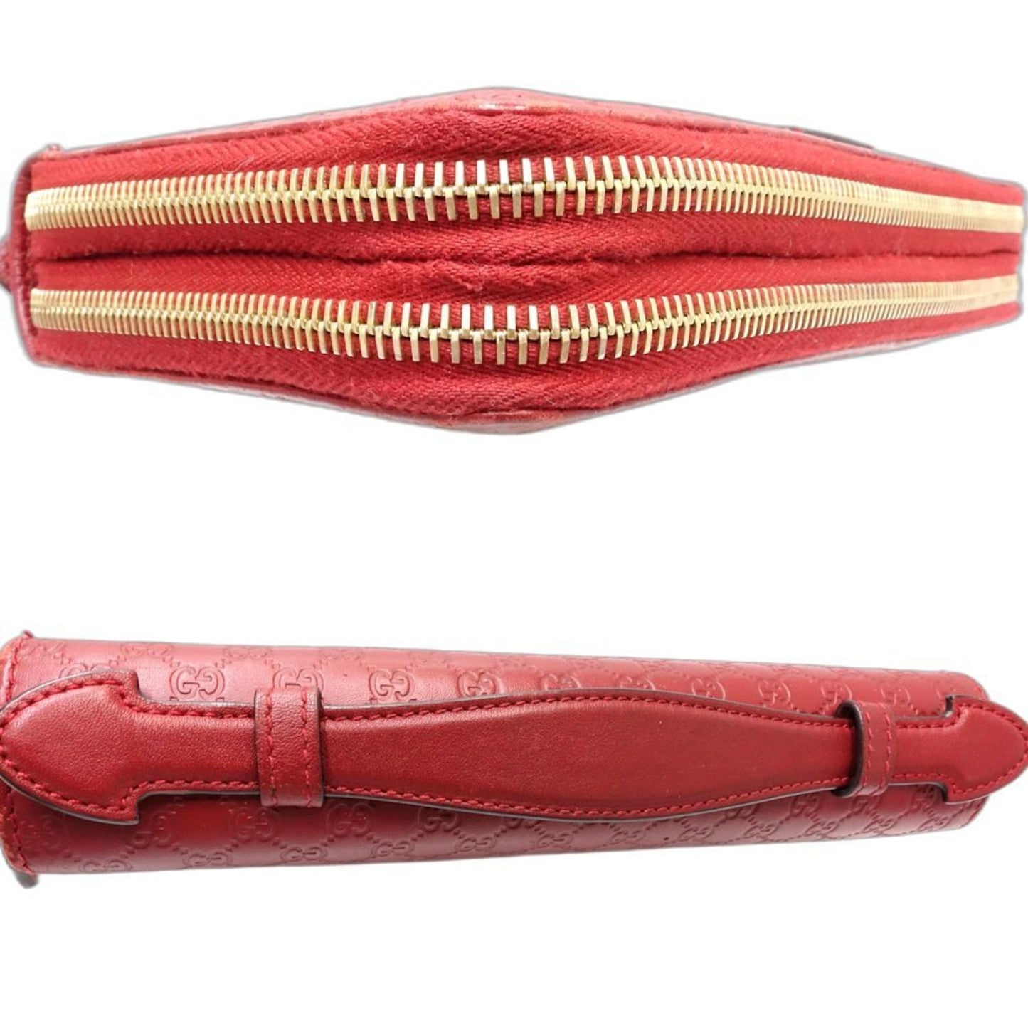 Gucci Red Color Leather Long Wallet (Bi-Fold) ( )