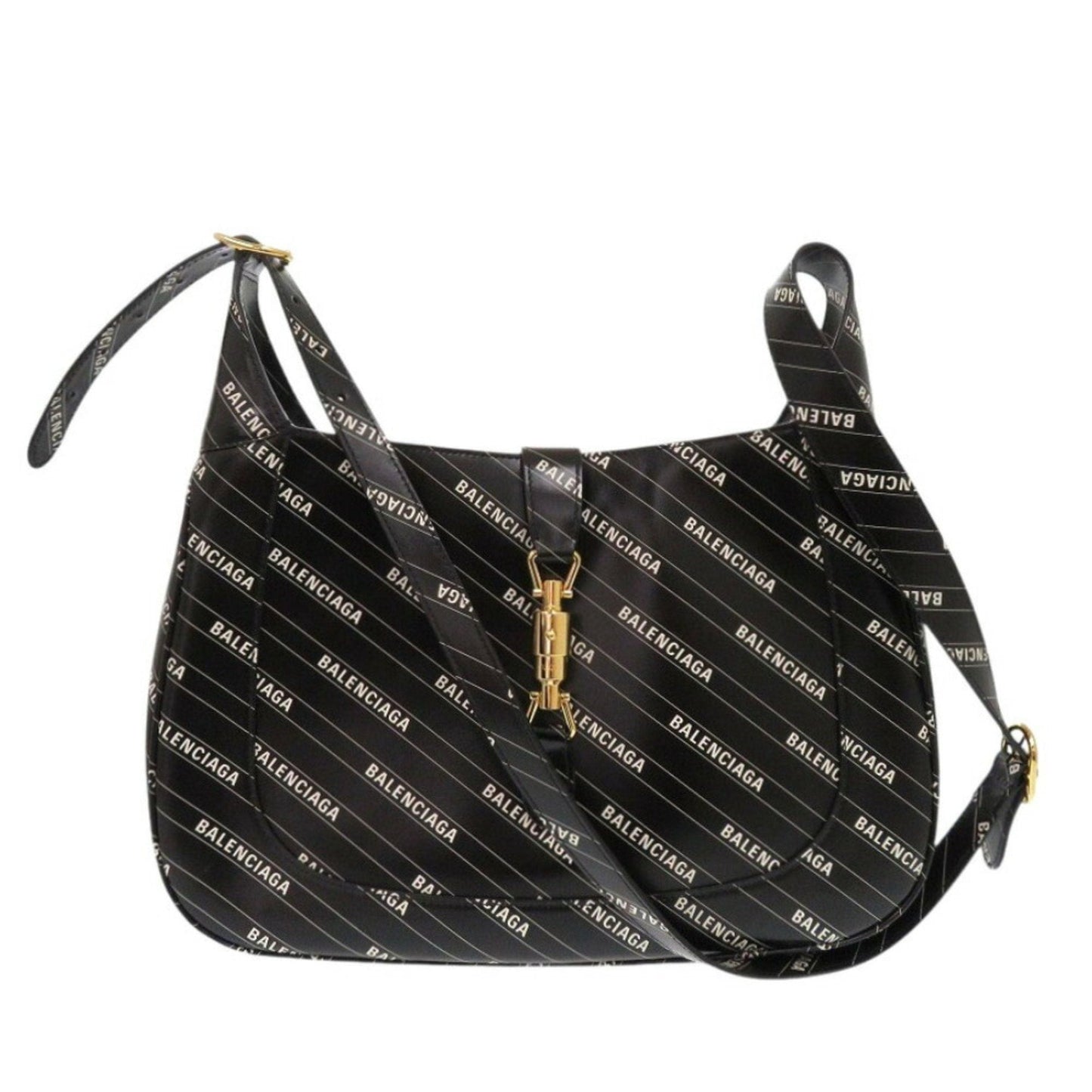 Gucci Black White Leather Shoulder Bag ( )