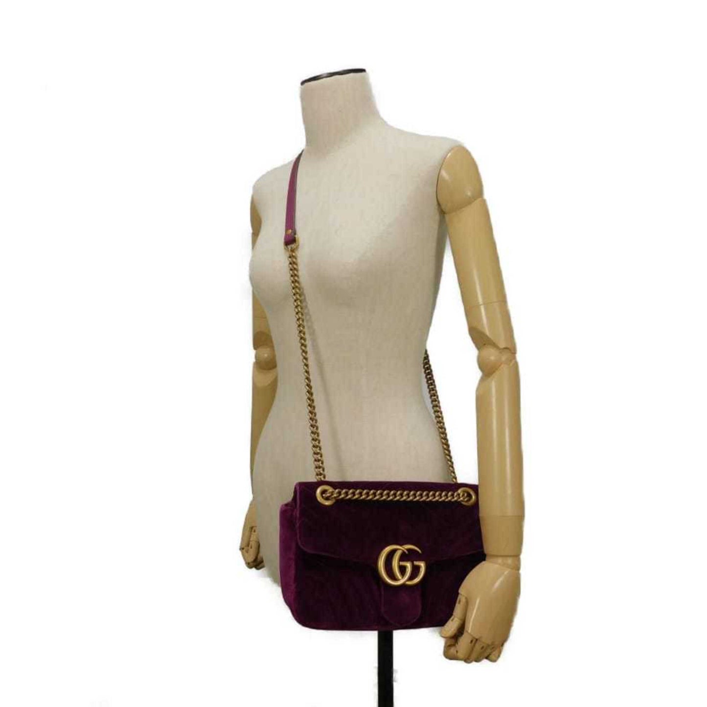 Gucci Purple Velvet Shoulder Bag ( )