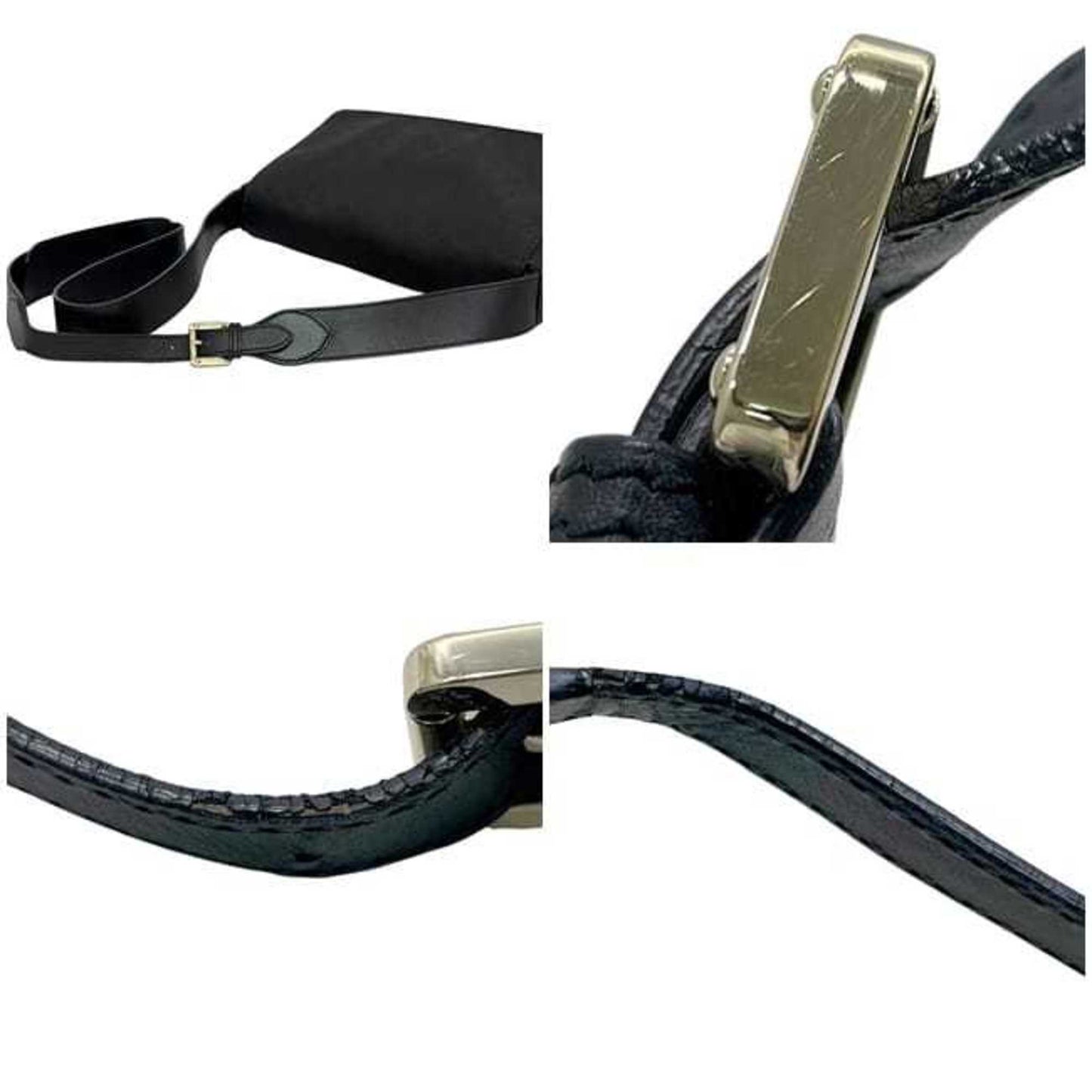 Gucci Black Nylon Leather Shoulder Bag ( )