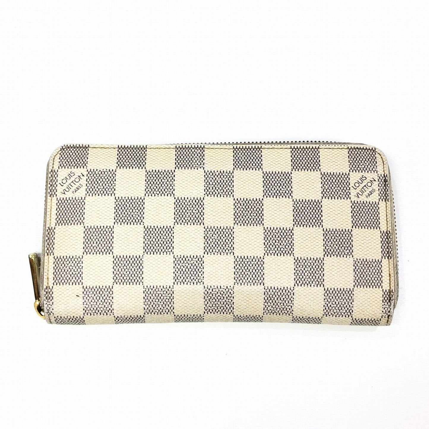 LOUIS VUITTON Long Wallet Zippy N41660  Damier Azur White Round