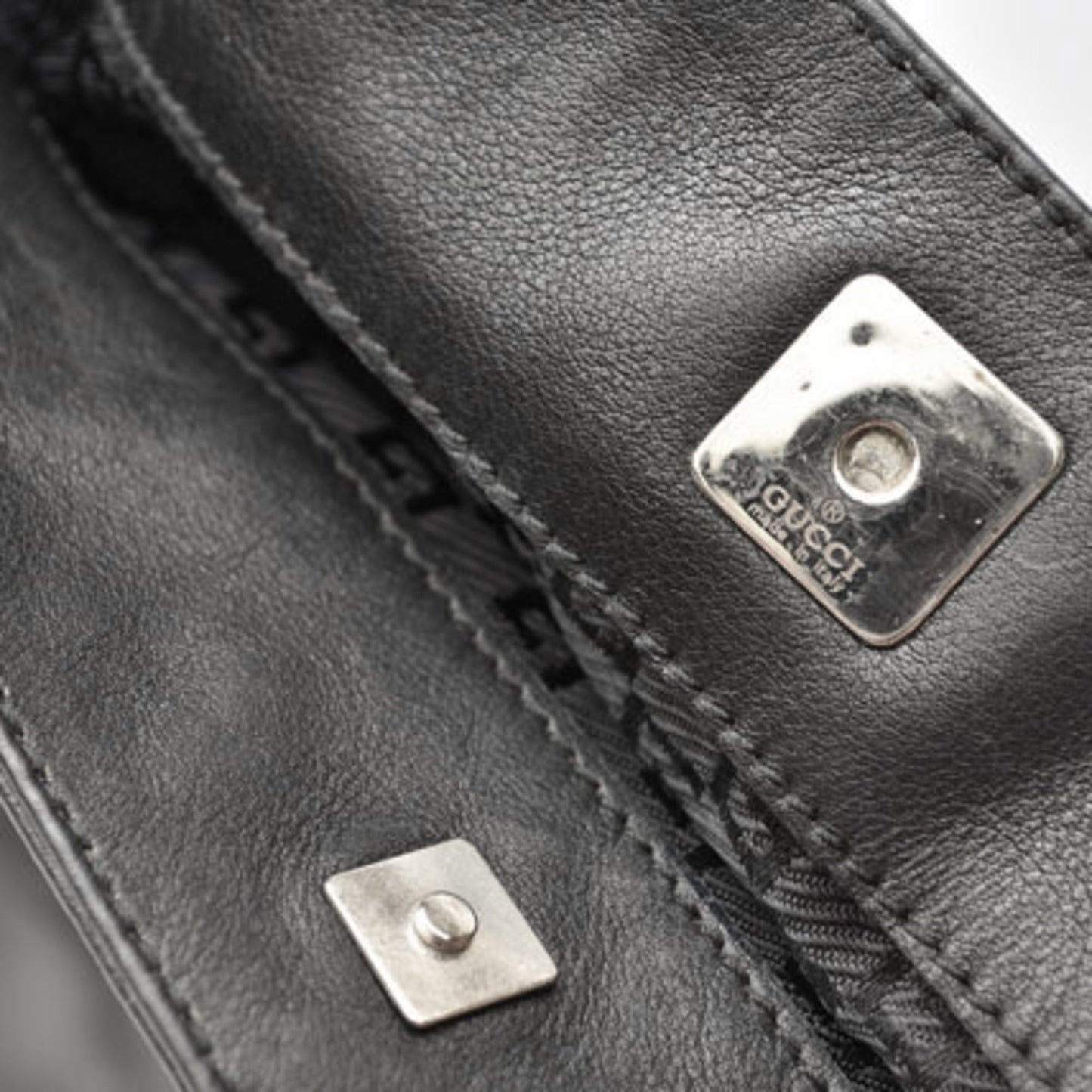 Gucci Black Leather Handbag Shoulder Bag ( )