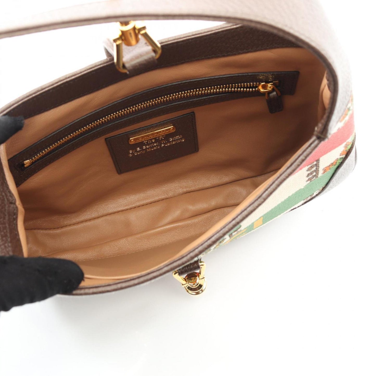 Gucci Beige Brown Multi-Color Canvas Leather Shoulder Bag ( )