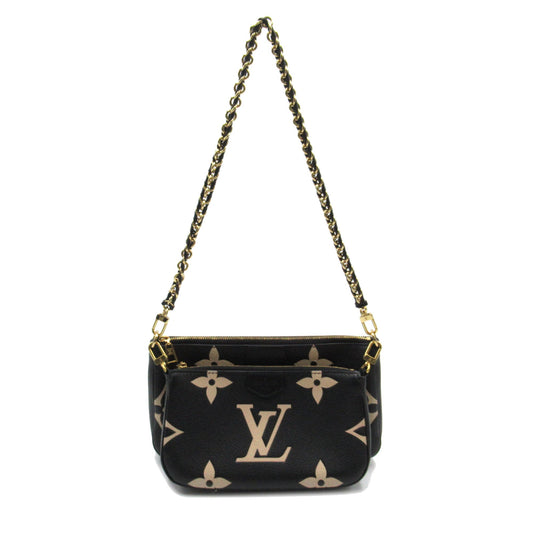 LOUIS VUITTON Multi Pochette Accessoires Black Monogram empreinte leather Clutch