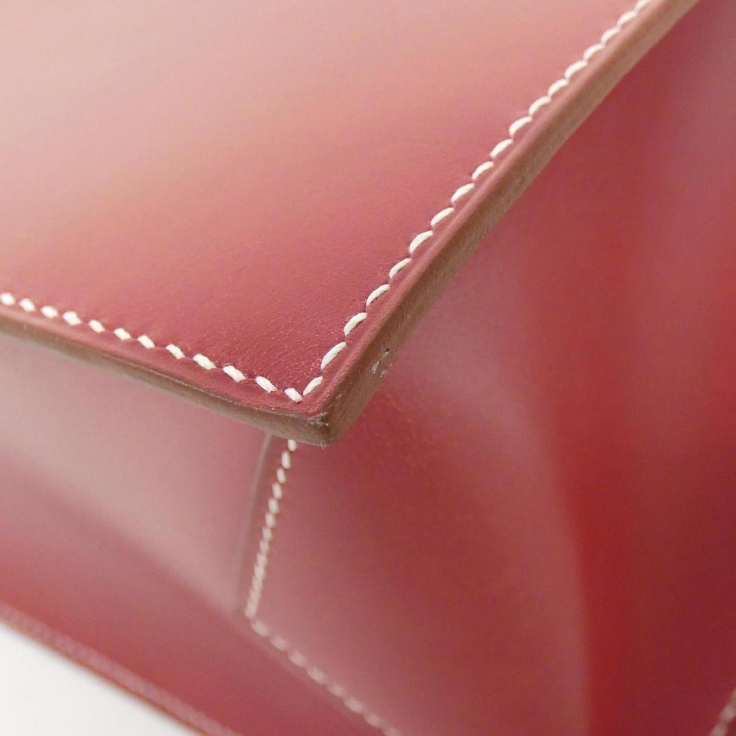 Hermes Rouge Vif Box Calf Leather Handbag ( )