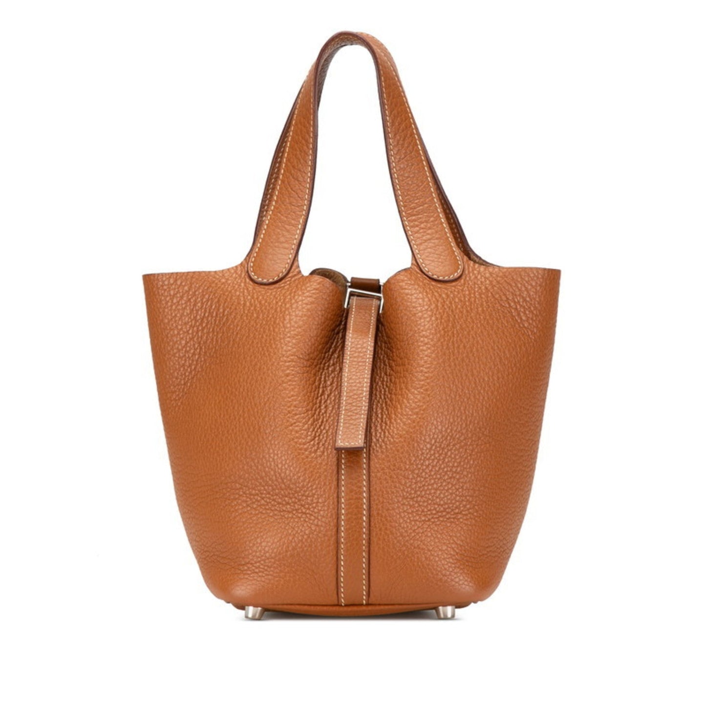 Hermes Picotin Brown Taurillon Clemence Leather Handbag ( )