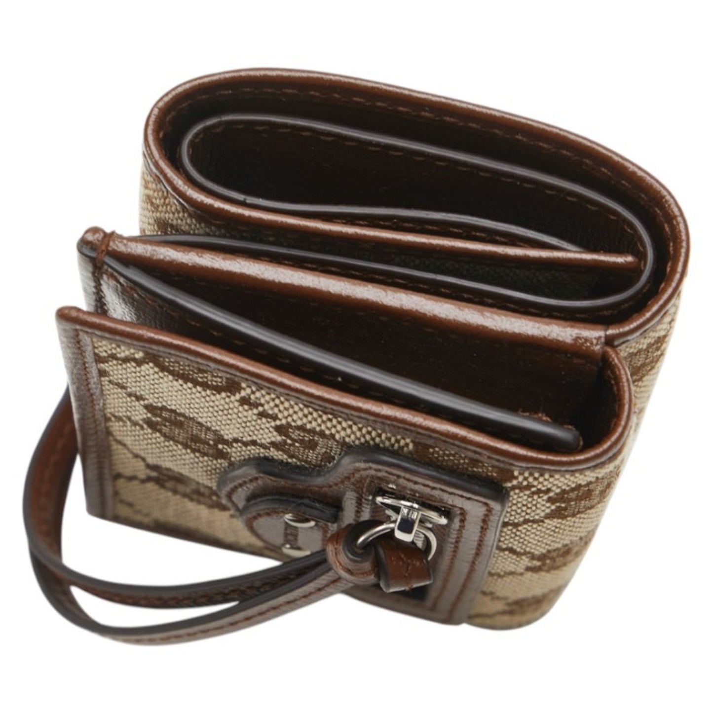 Gucci Brown Canvas Leather Wallet (Bi-Fold) ( )
