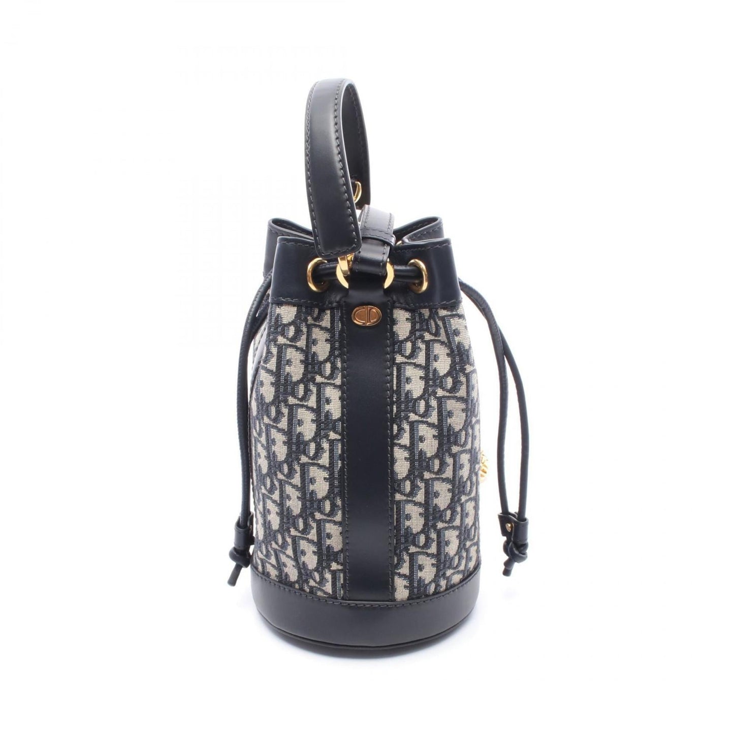 Christian Dior Gray Navy Canvas Leather Backpack ()