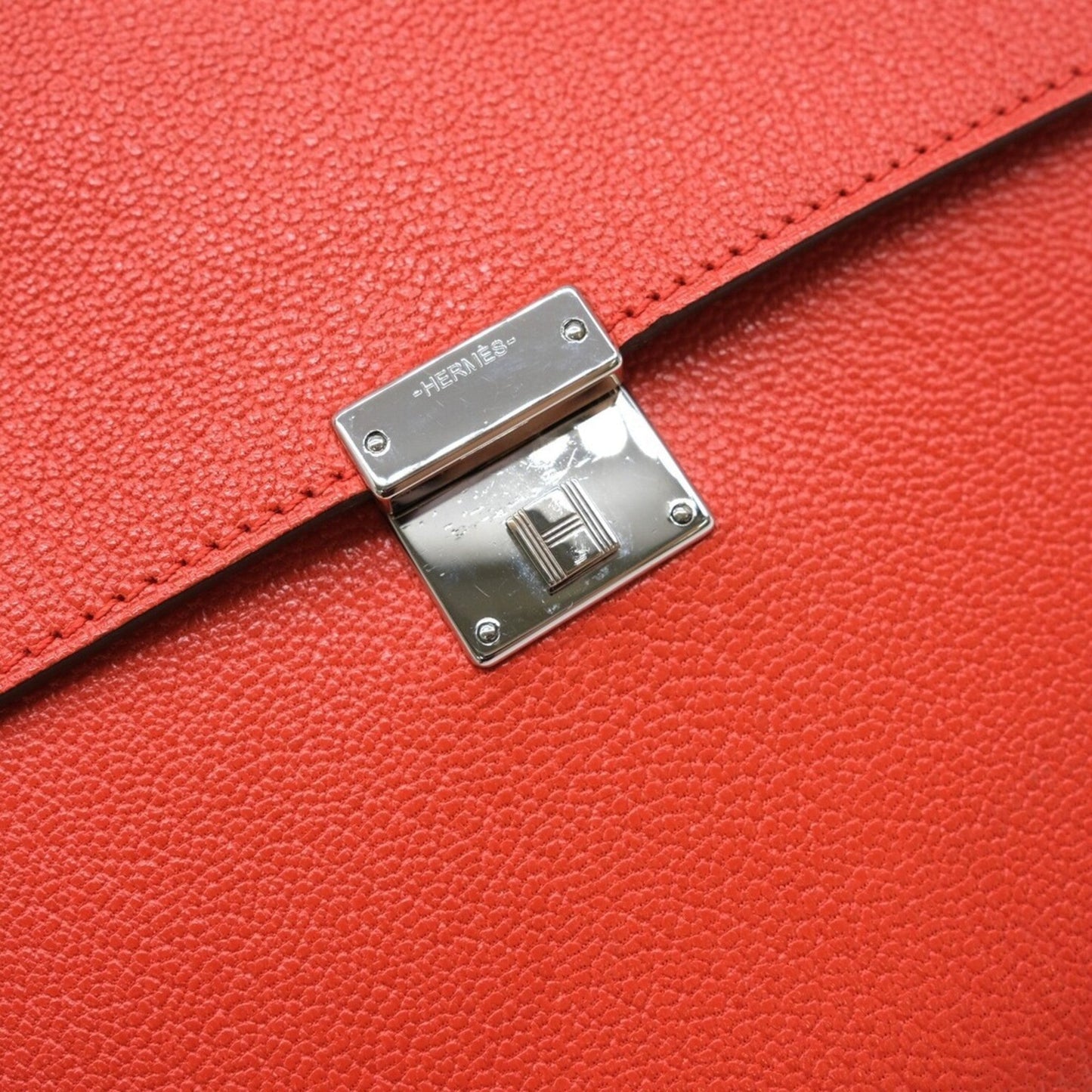 Hermes Orange Chevre Leather Shoulder Bag ( )
