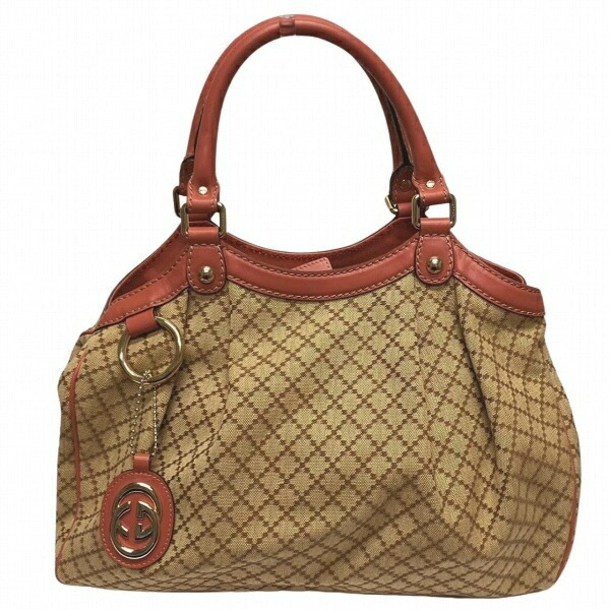 Gucci Leather Canvas Handbag