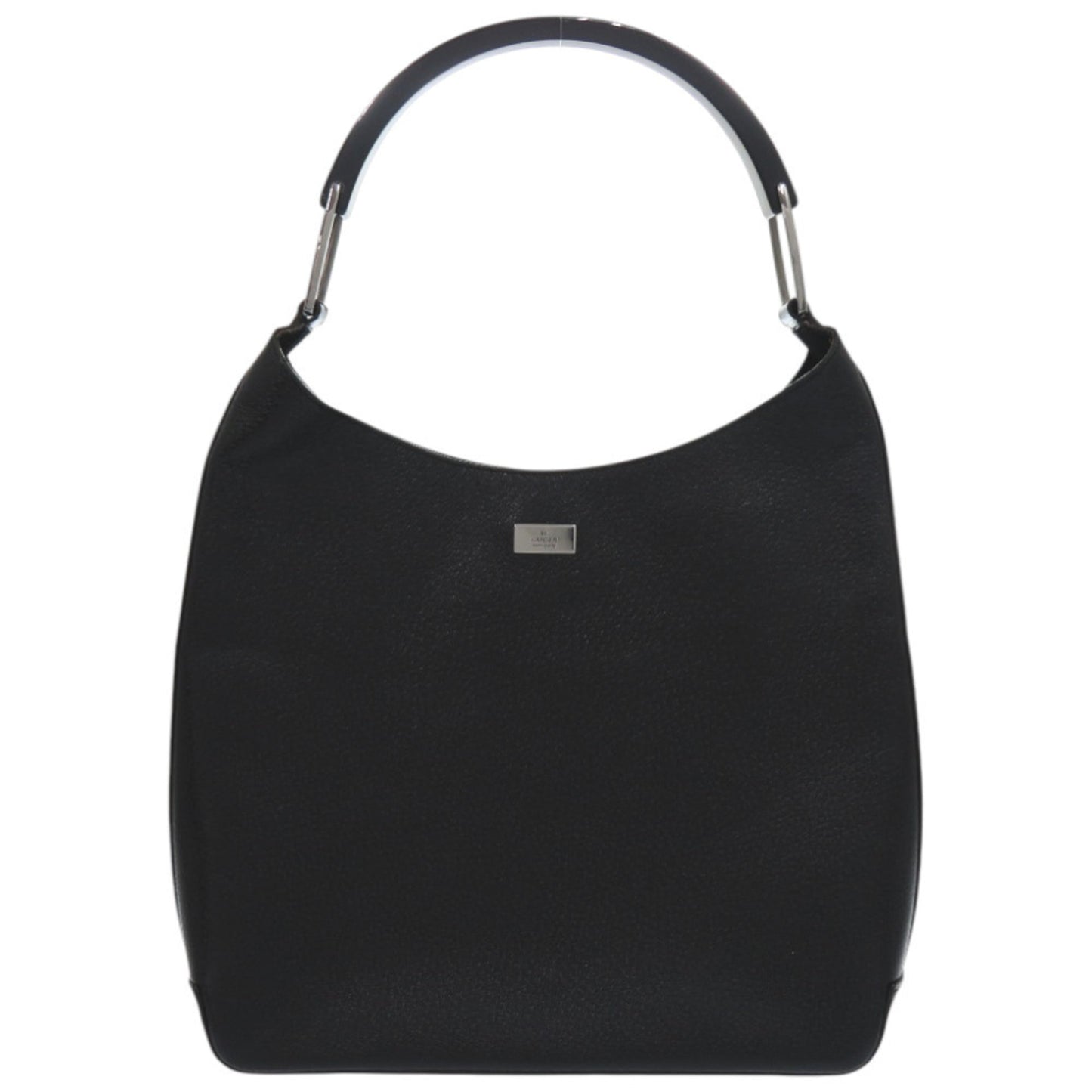 Gucci Black Suede Plastic Leather Shoulder Bag ( )