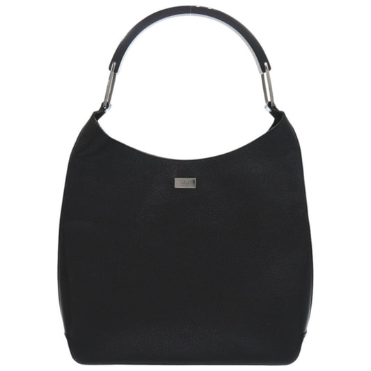 Gucci Black Suede Plastic Leather Shoulder Bag ( )