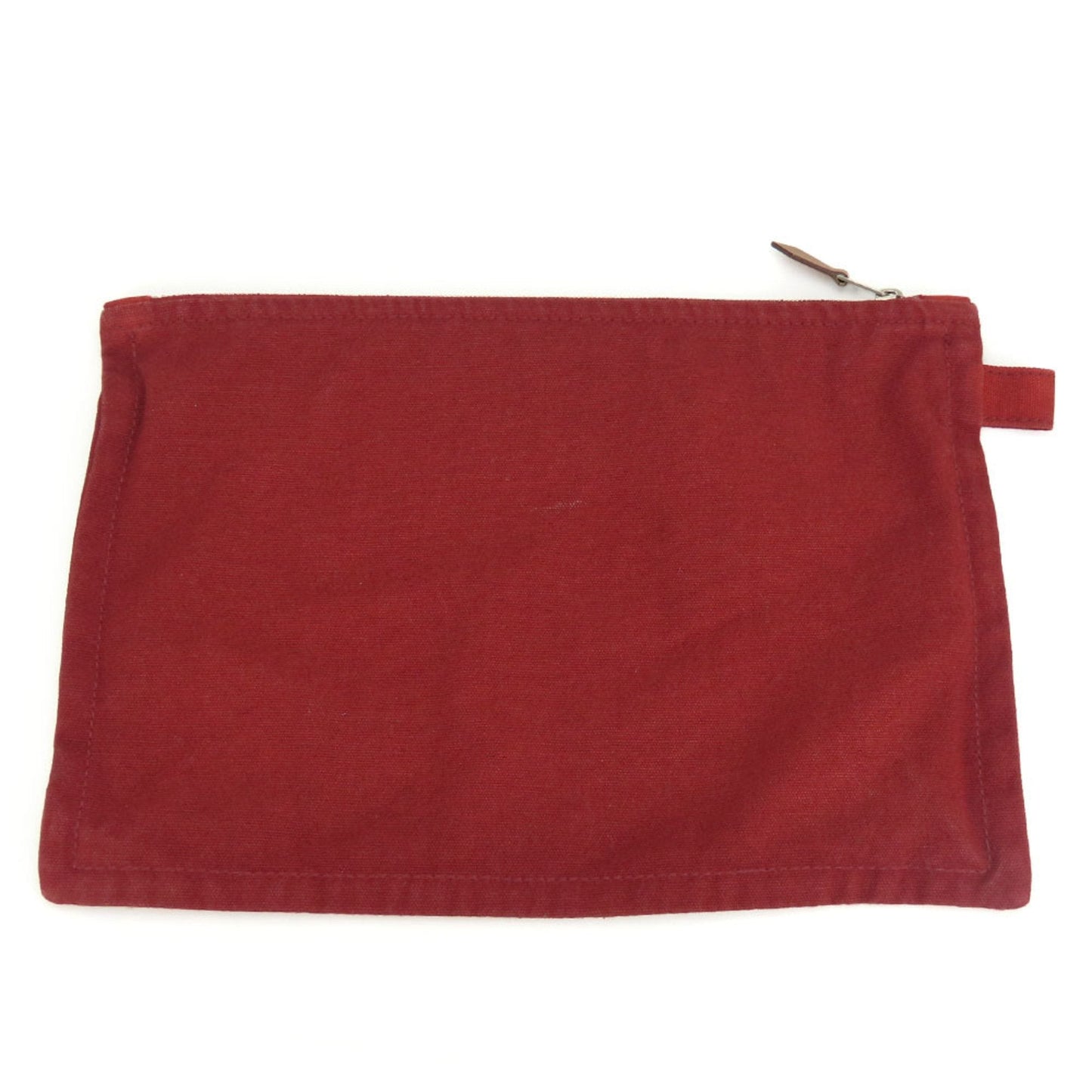 Hermes Bordeaux Cotton Leather Pouch ( )