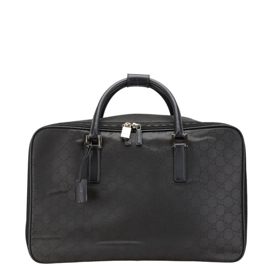 Gucci Black Nylon Leather Boston Bag ( )