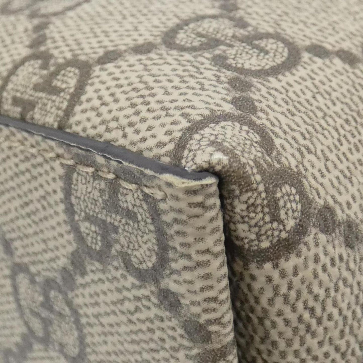 Gucci Beige Dark Brown Fabric Leather Handbag ( )