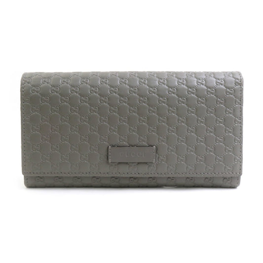 Gucci Gray Leather Long Wallet (Bi-Fold) ( )