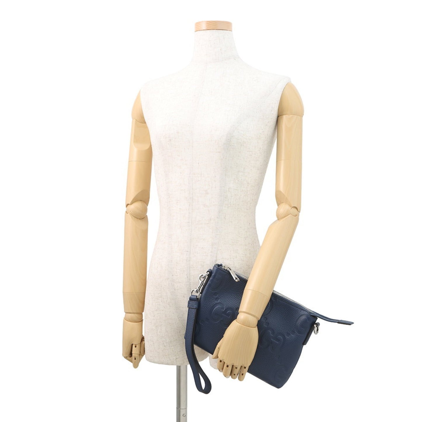 Gucci Navy Leather Clutch Bag Messenger Bag Shoulder Bag ( )