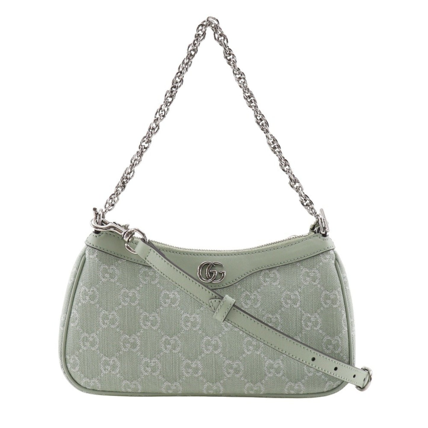 Gucci Green Pale Green Gg Canvas Shoulder Bag ( )