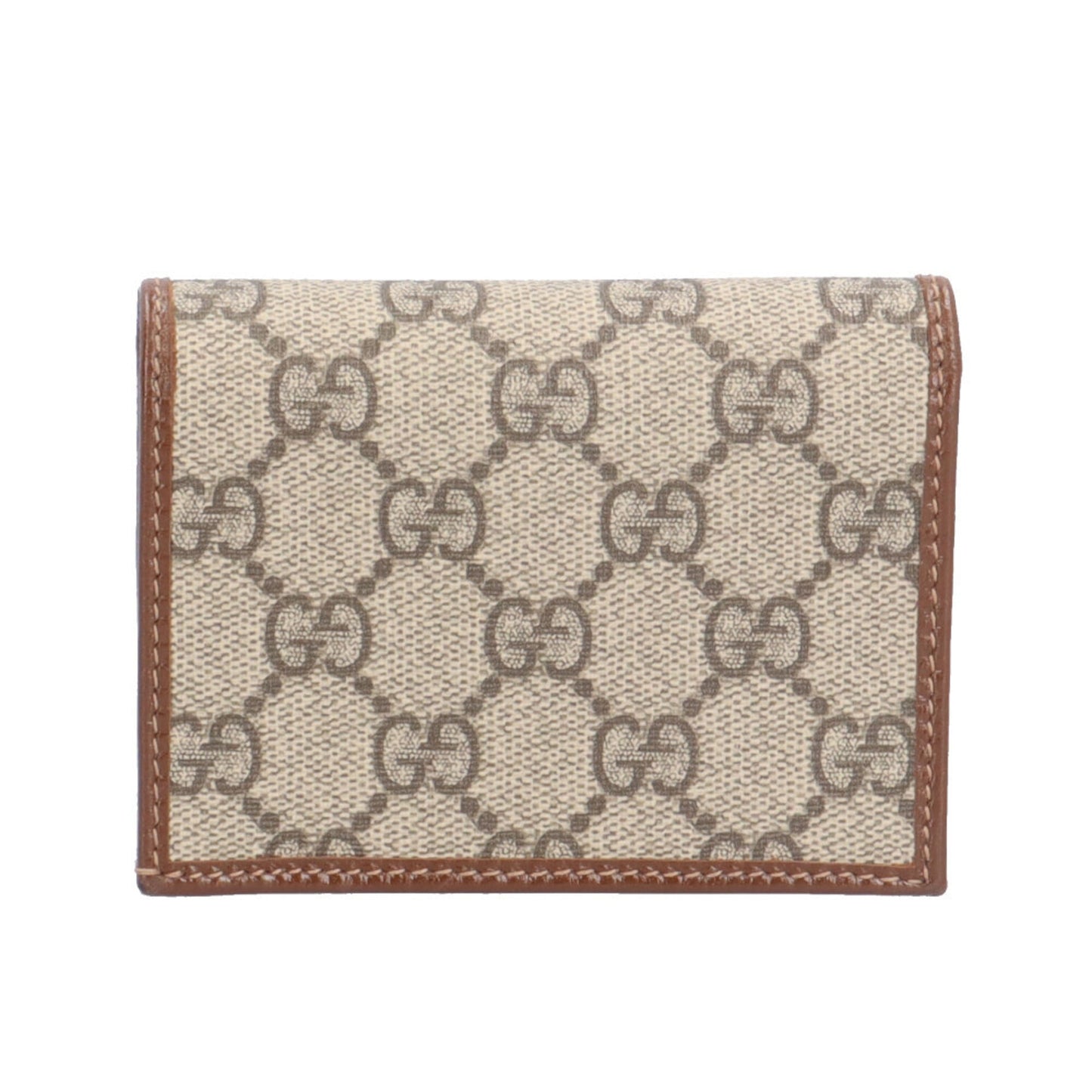 Gucci Beige Brown Gg Supreme Leather Wallet (Bi-Fold) ( )