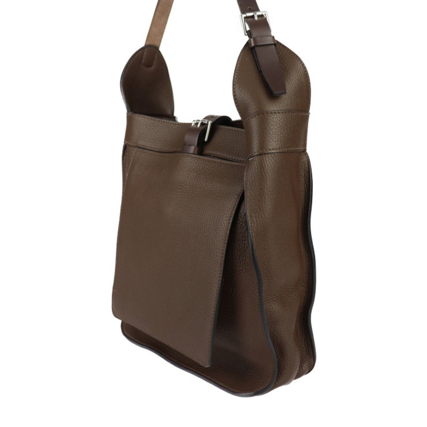 Hermes Brown Taurillon Clemence Leather Handbag Shoulder Bag Tote Bag ( )