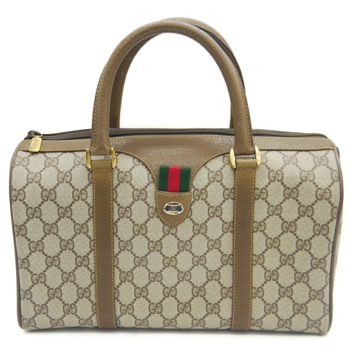Gucci Beige Pvc Leather Boston Bag ( )