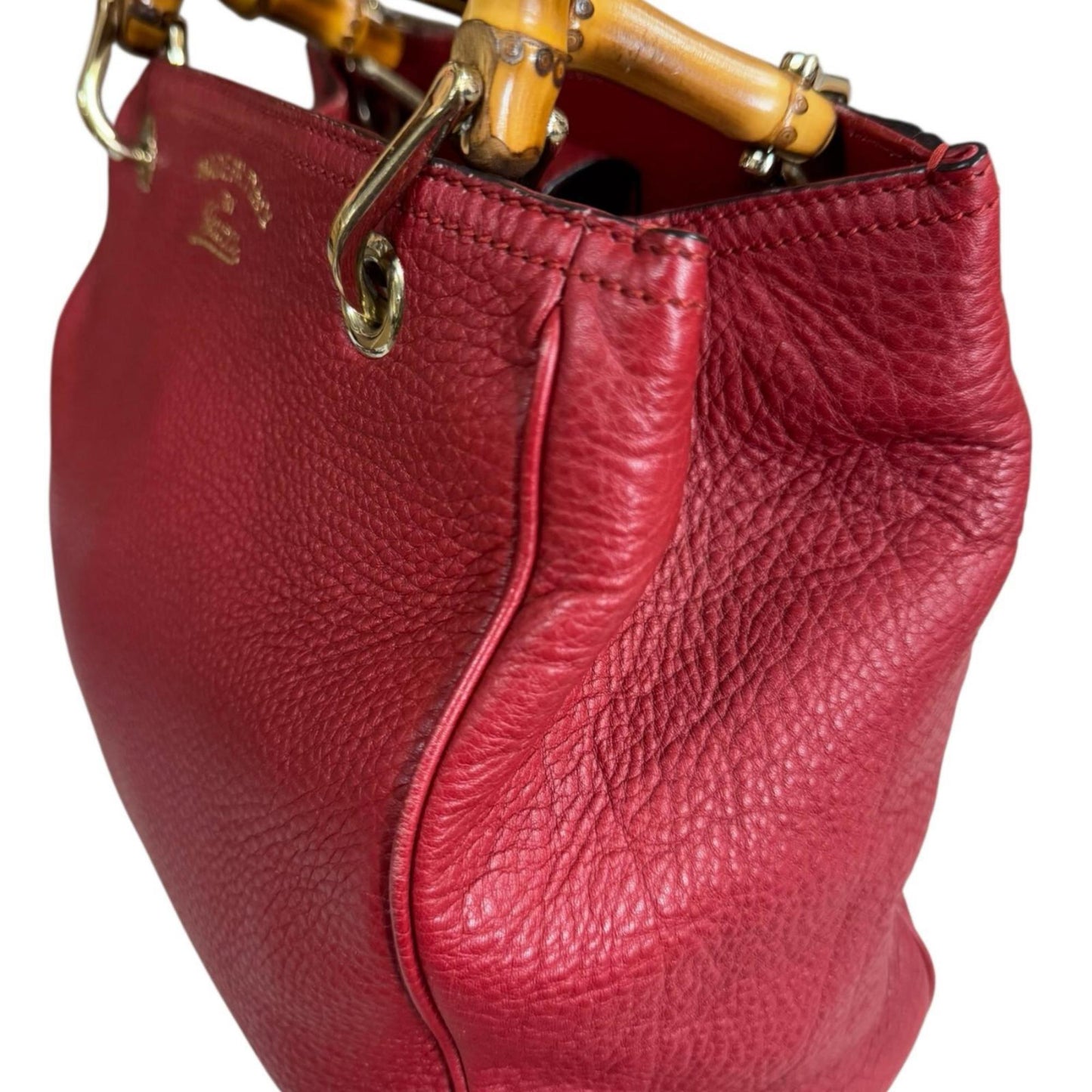 Gucci Red Color Bamboo Shoulder Bag ( )