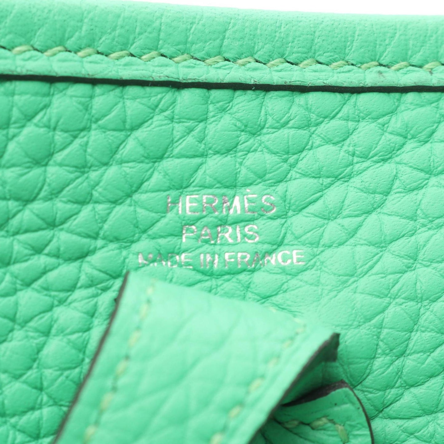 Hermes Green Taurillon Clemence Leather Leather Shoulder Bag ( )