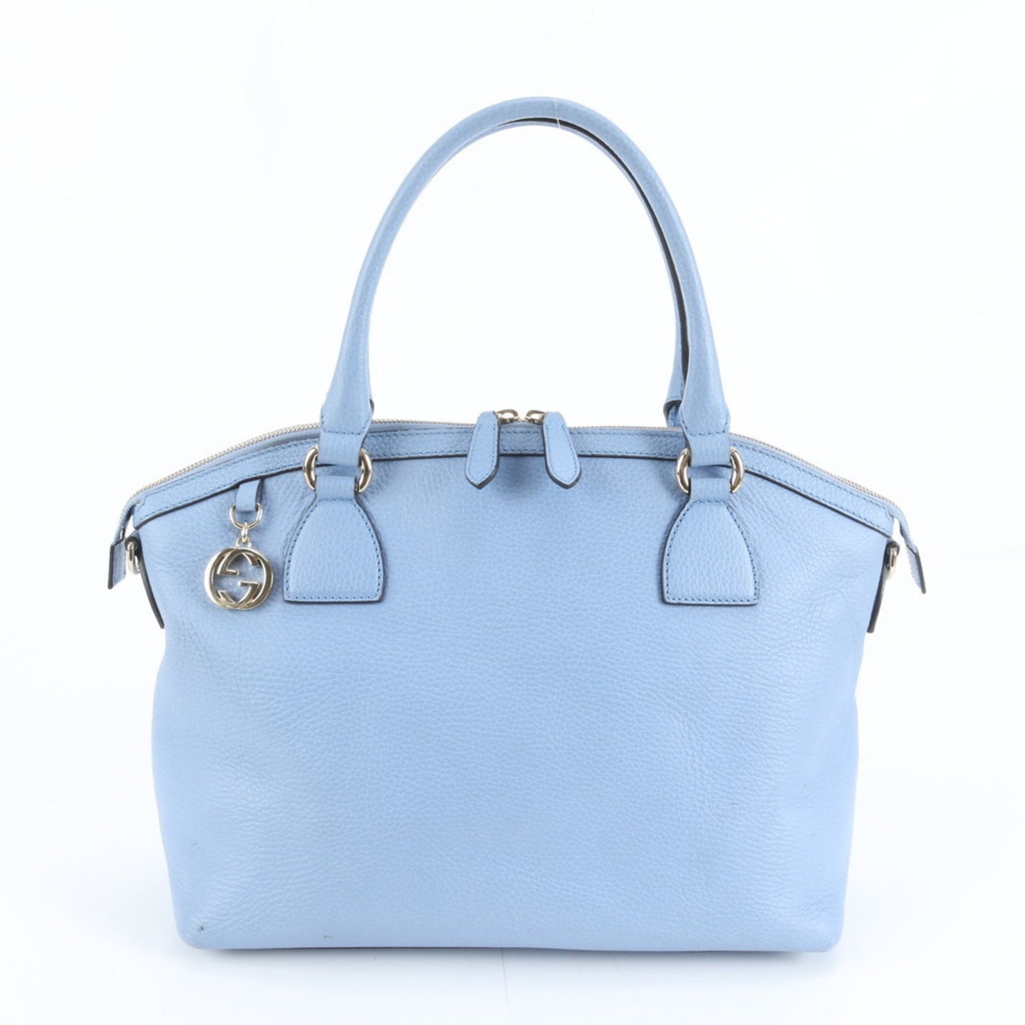 Gucci Light Blue Leather Handbag Tote Bag ( )