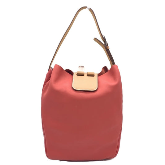 Hermes Red Color Taurillon Clemence Leather Swift Leather Shoulder Bag ( )