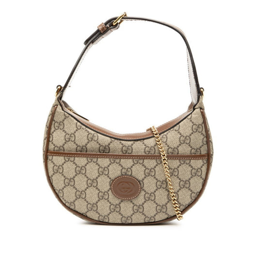 Gucci Beige Brown Gg Supreme Leather Shoulder Bag ( )