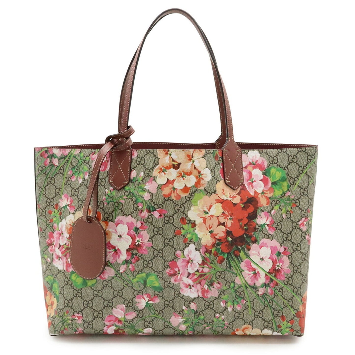 Gucci Gg Blooms Beige Multi-Color Pink Leather Shoulder Bag Tote Bag ( )