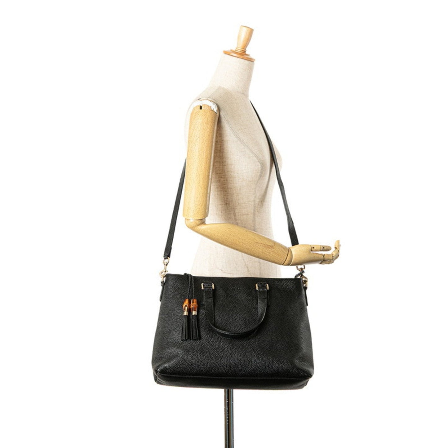 Gucci Black Bamboo Handbag Shoulder Bag ( )
