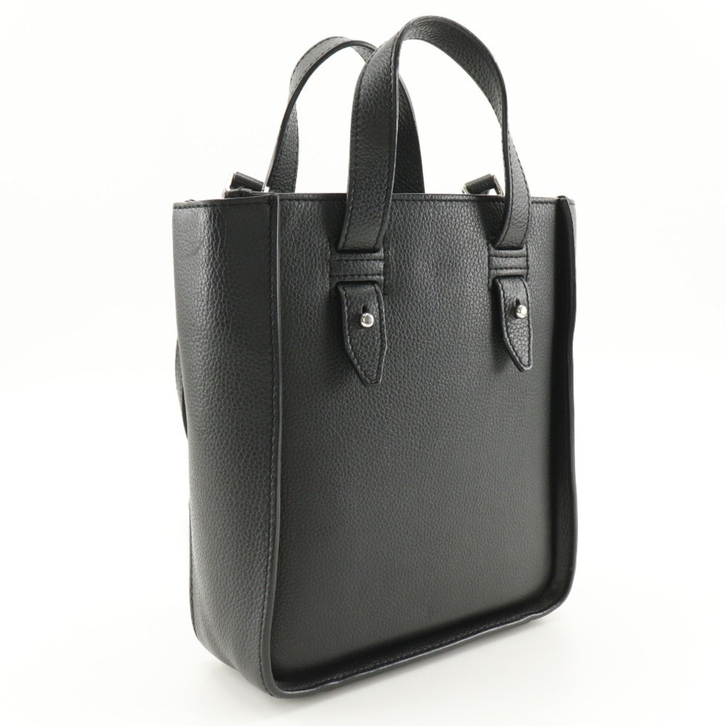 Christian Dior Black Leather Handbag Shoulder Bag Tote Bag ()