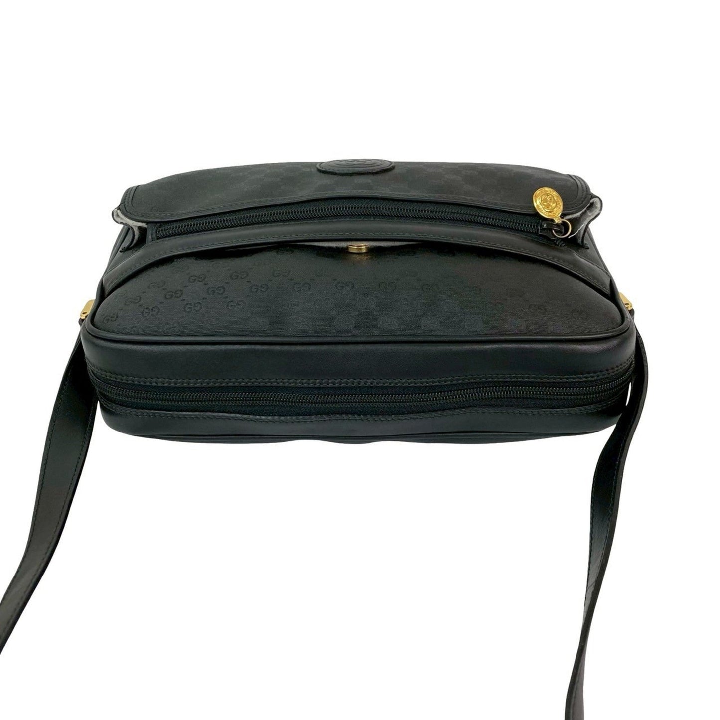 Gucci Black Leather Pvc Pochette Shoulder Bag ( )