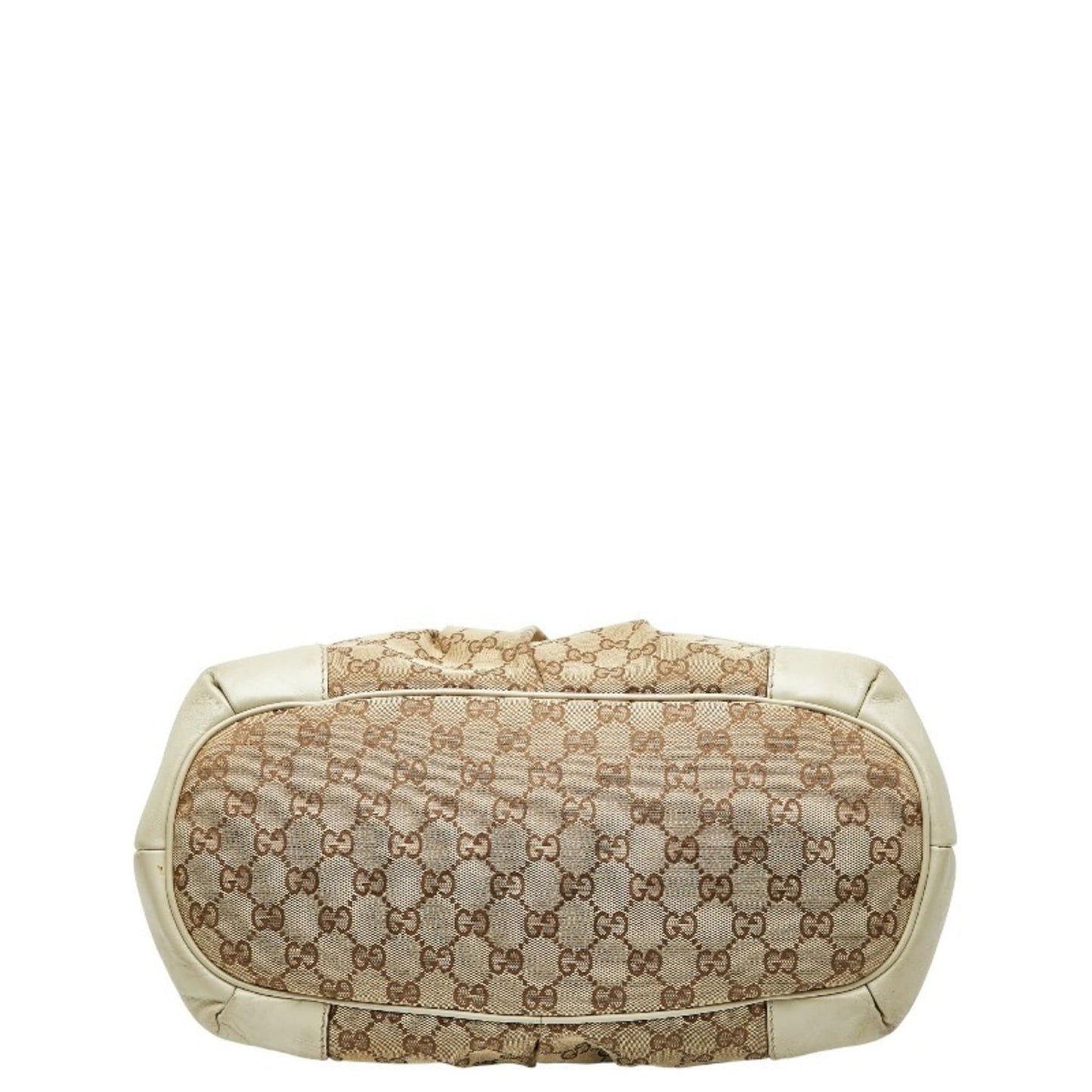 Gucci Beige Brown Canvas Leather Shoulder Bag Tote Bag ( )