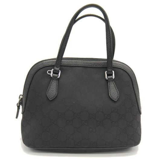 Gucci Black Nylon Leather Handbag Shoulder Bag ( )