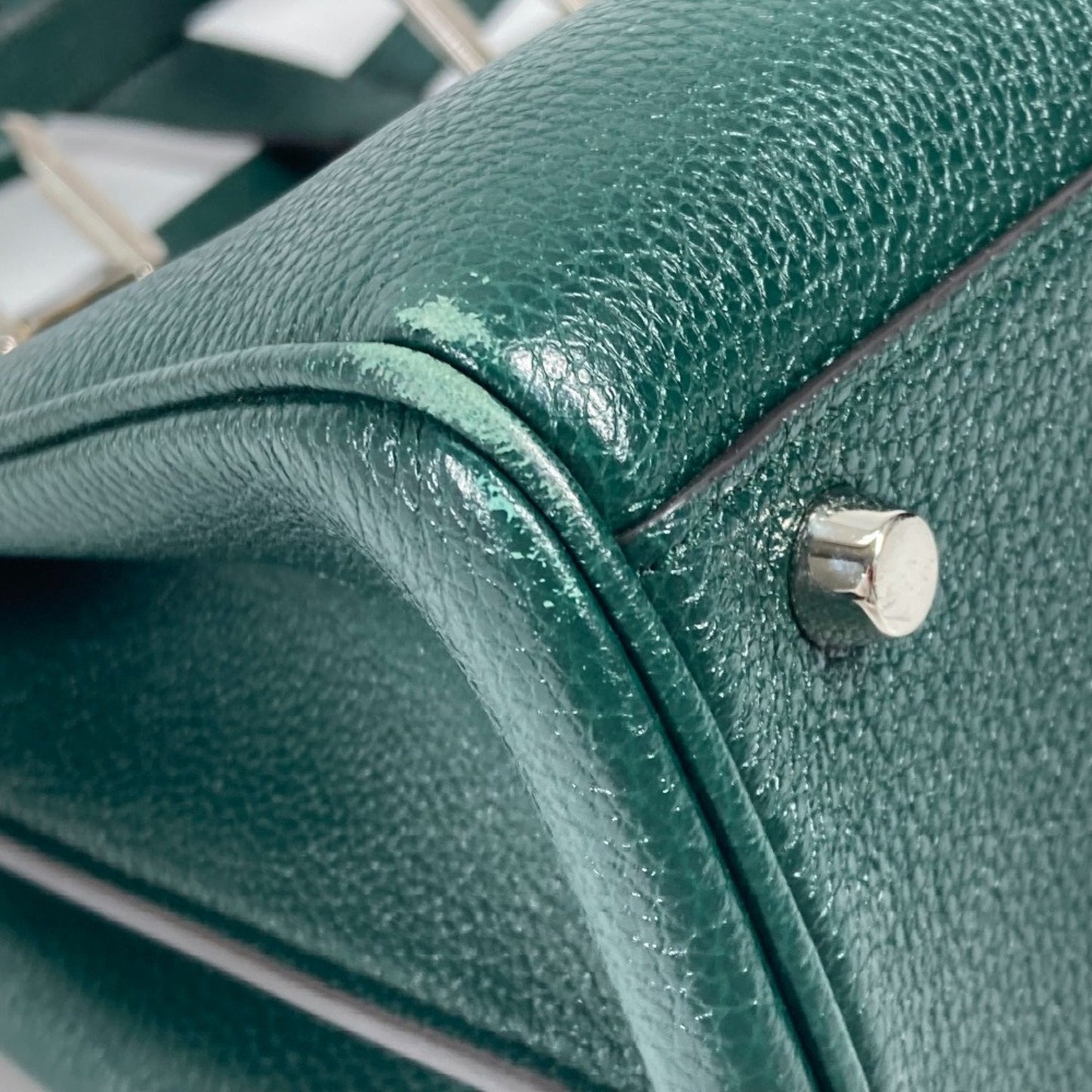 Gucci Green Leather Handbag Shoulder Bag ( )