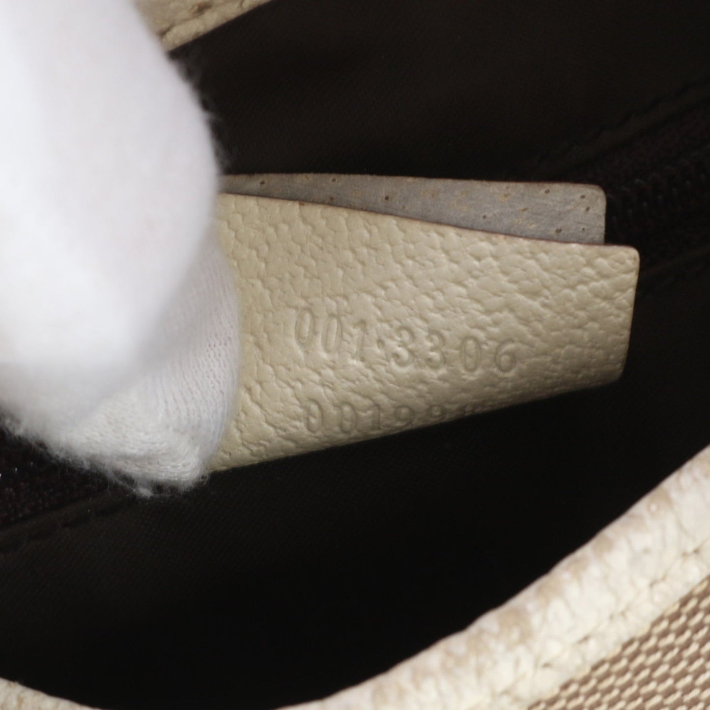 Gucci Beige Leather Canvas Shoulder Bag ( )
