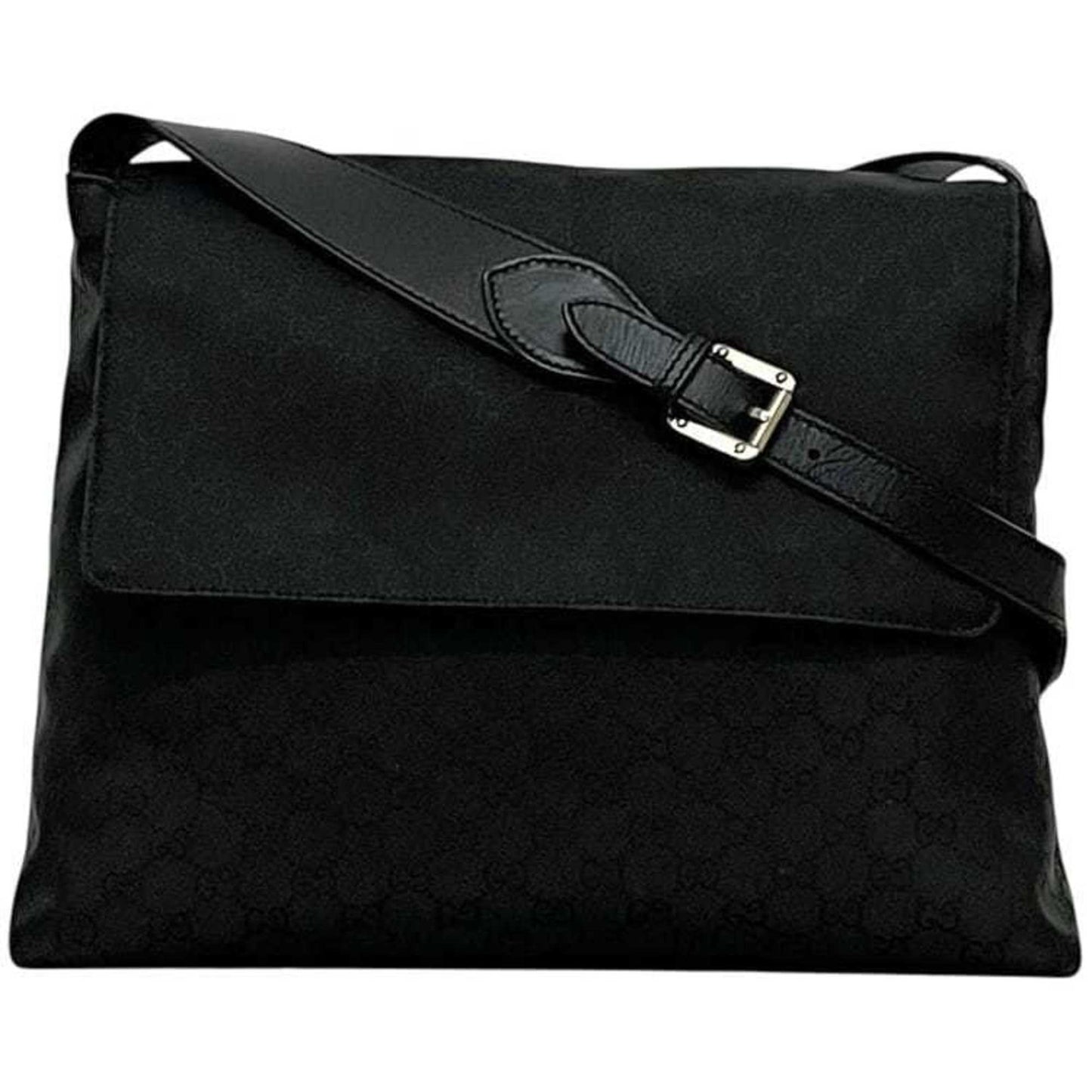 Gucci Black Nylon Leather Shoulder Bag ( )