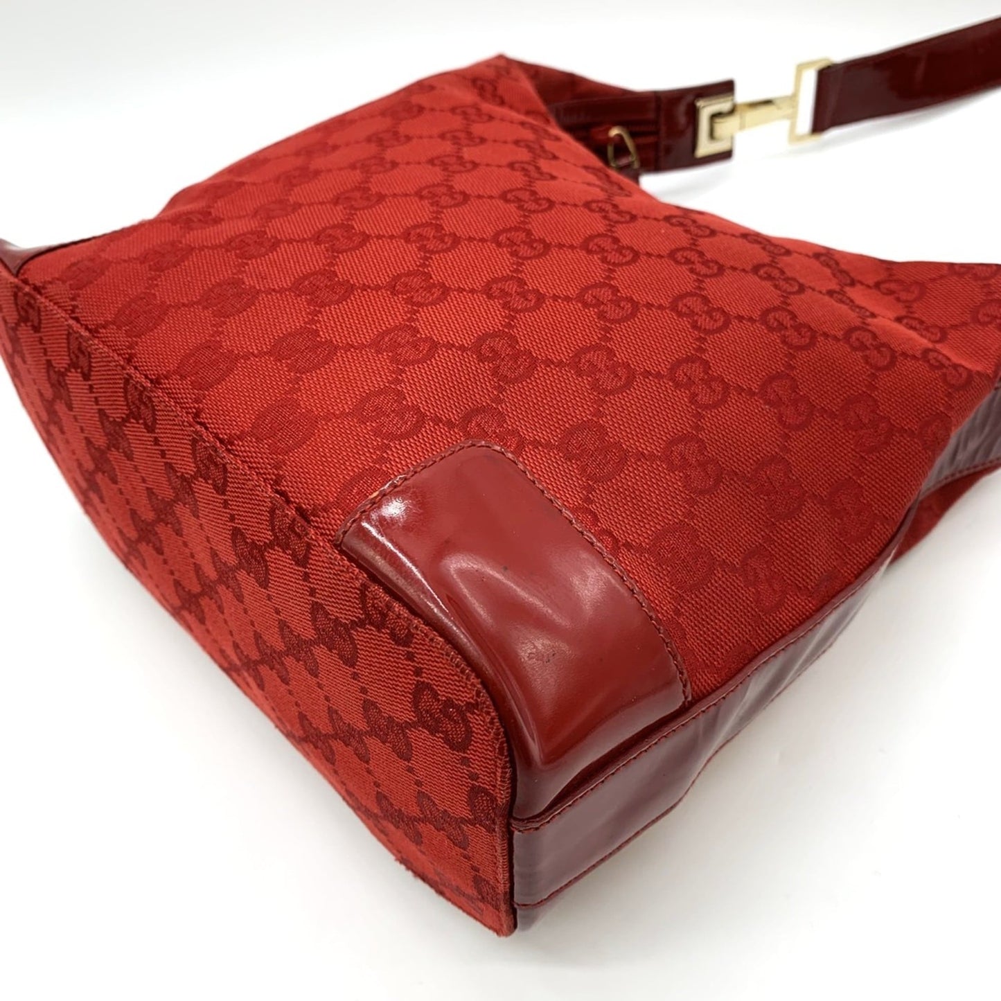 Gucci Red Color Gg Canvas Shoulder Bag ( )