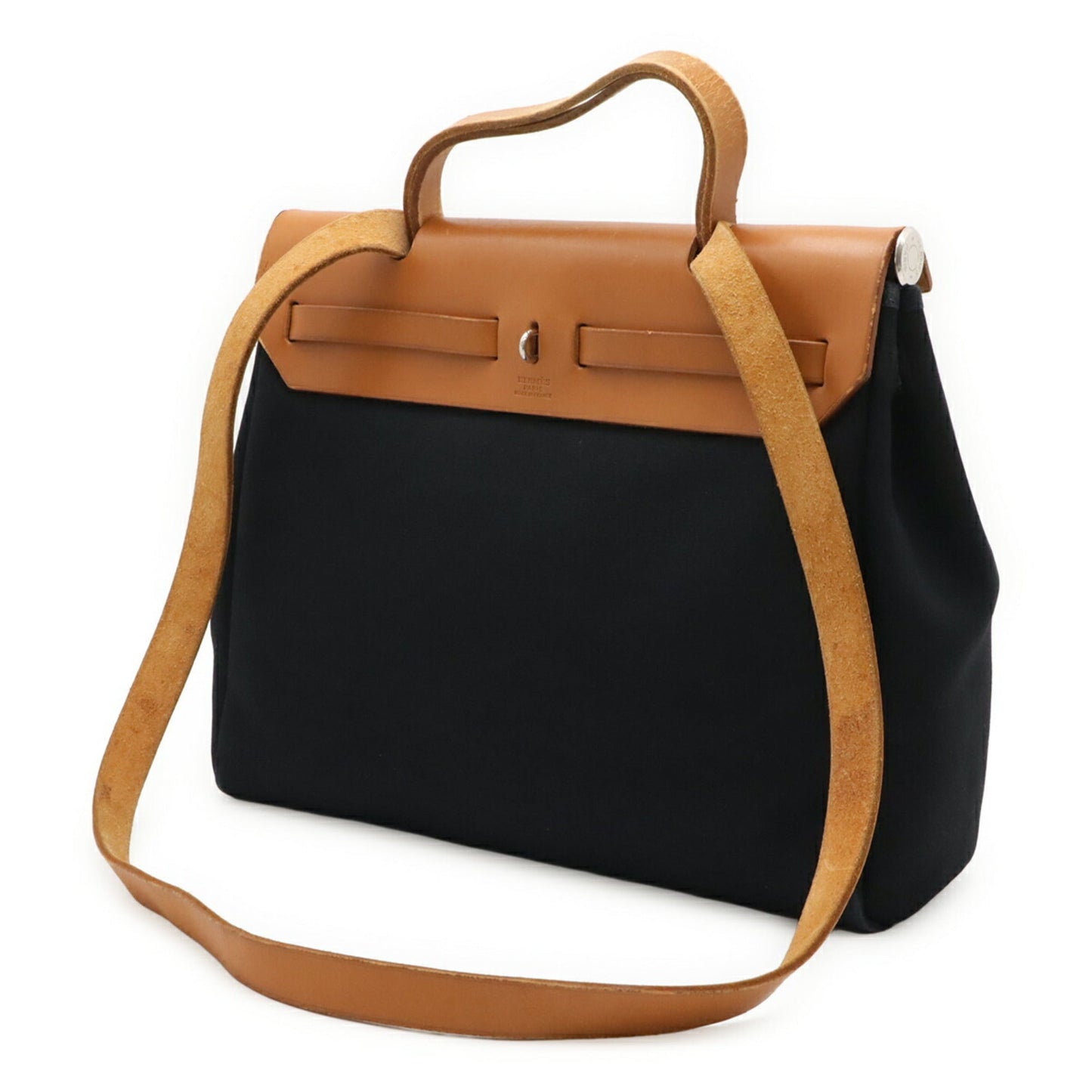 Hermes Light Brown Natural Toile H Toile Officier Handbag Shoulder Bag ( )