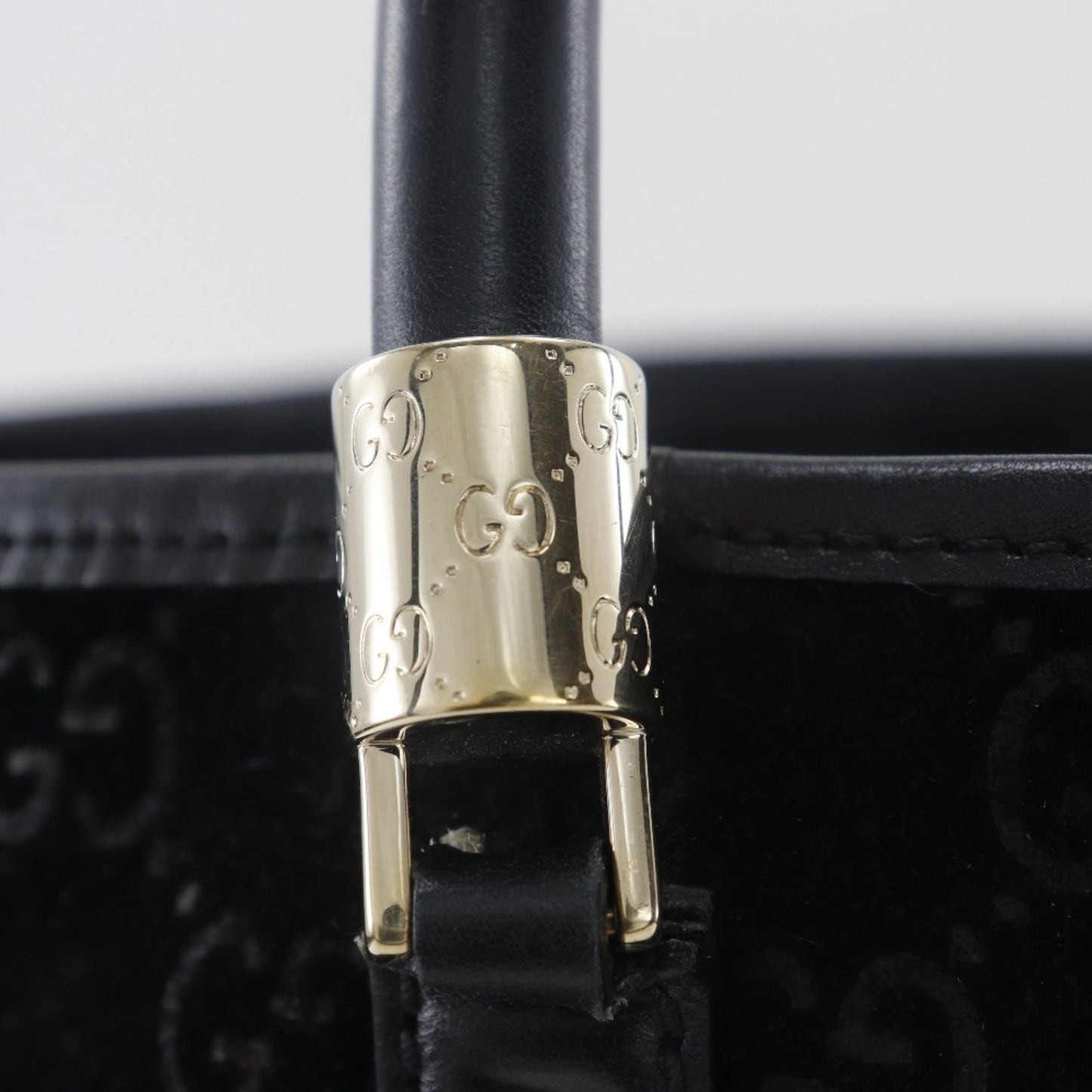 Gucci Black Suede Tote Bag ( )